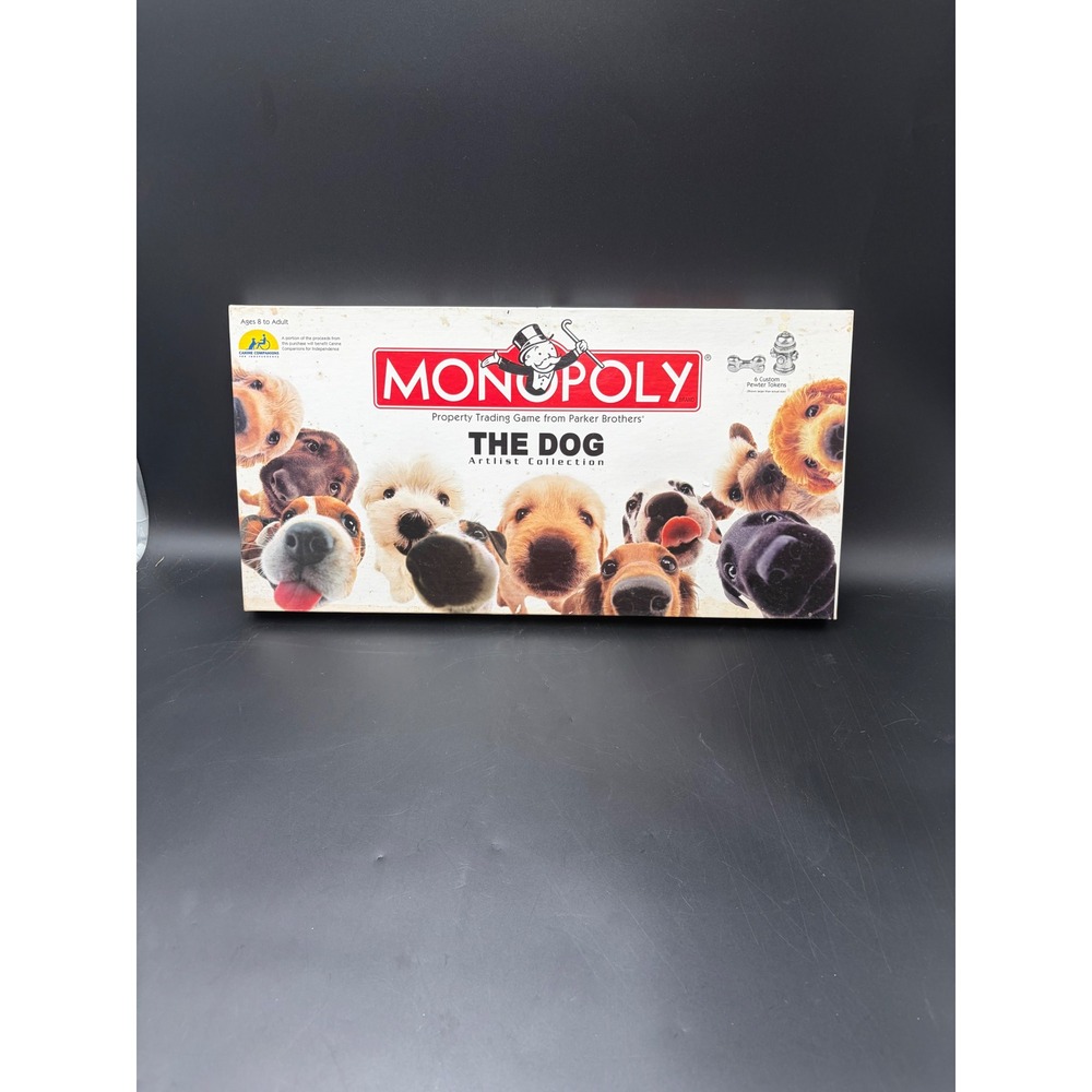 Monopoly‎ The Dog Artlist Collection Board Game Pewter Tokens Vintage 2000s OS